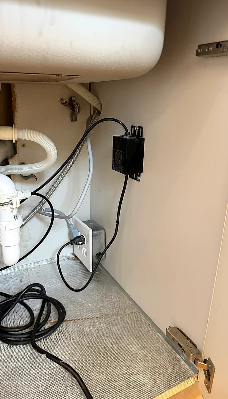 Before photo for The garbage disposal is not working and clogged. project in Austin, TX